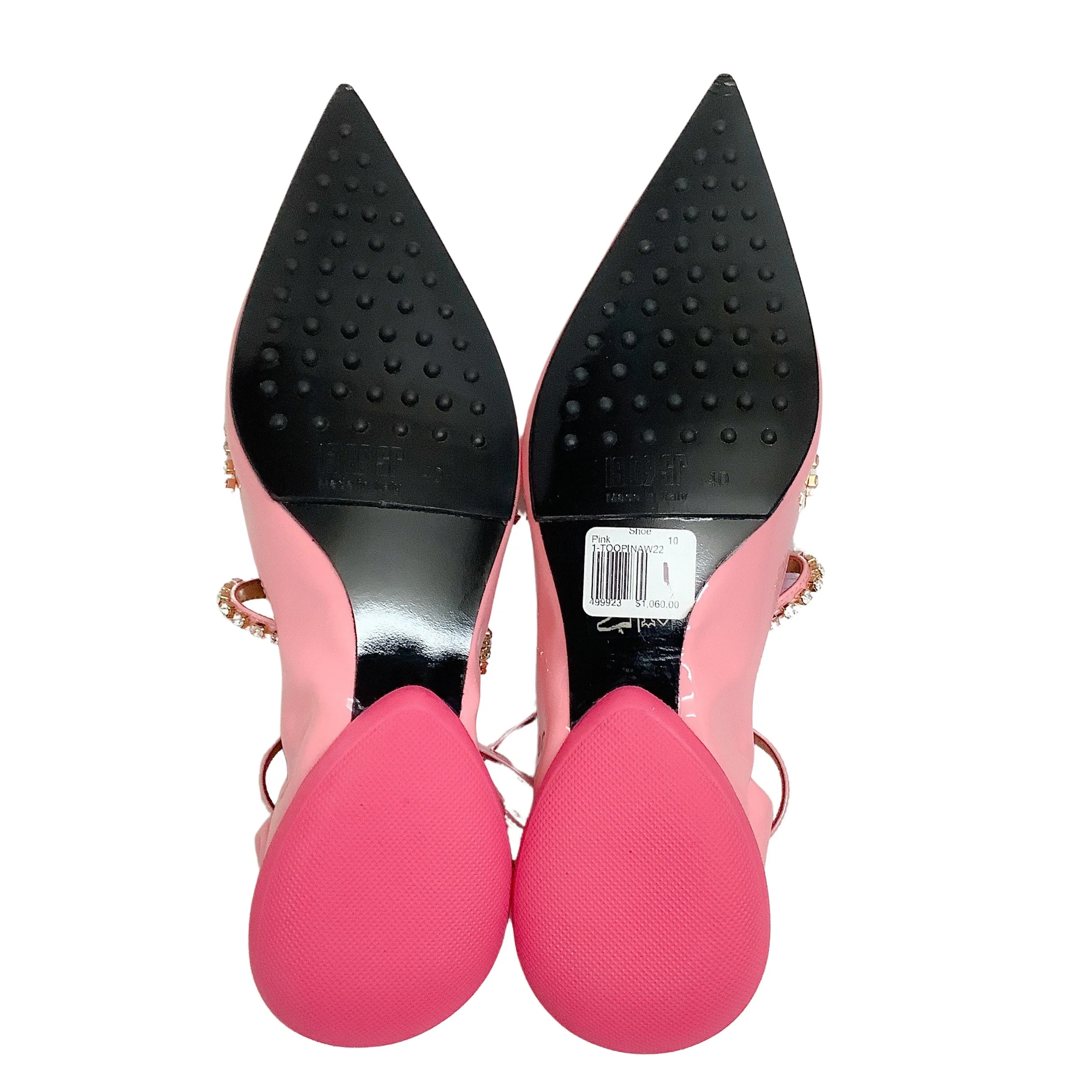 13 09 SR Pink Patent Embellished Tootsy Ballet Flats