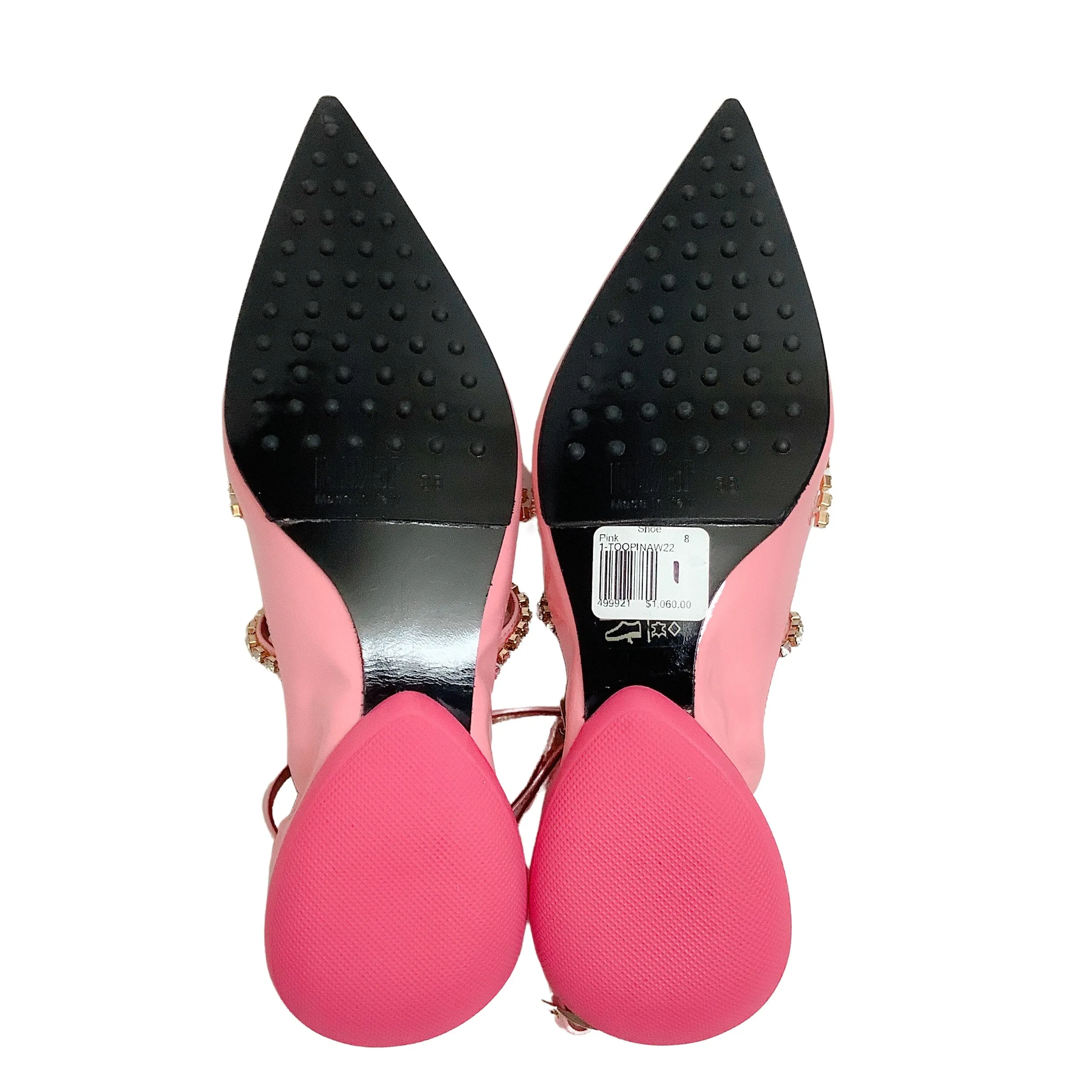 13 09 SR Pink Patent Embellished Tootsy Ballet Flats