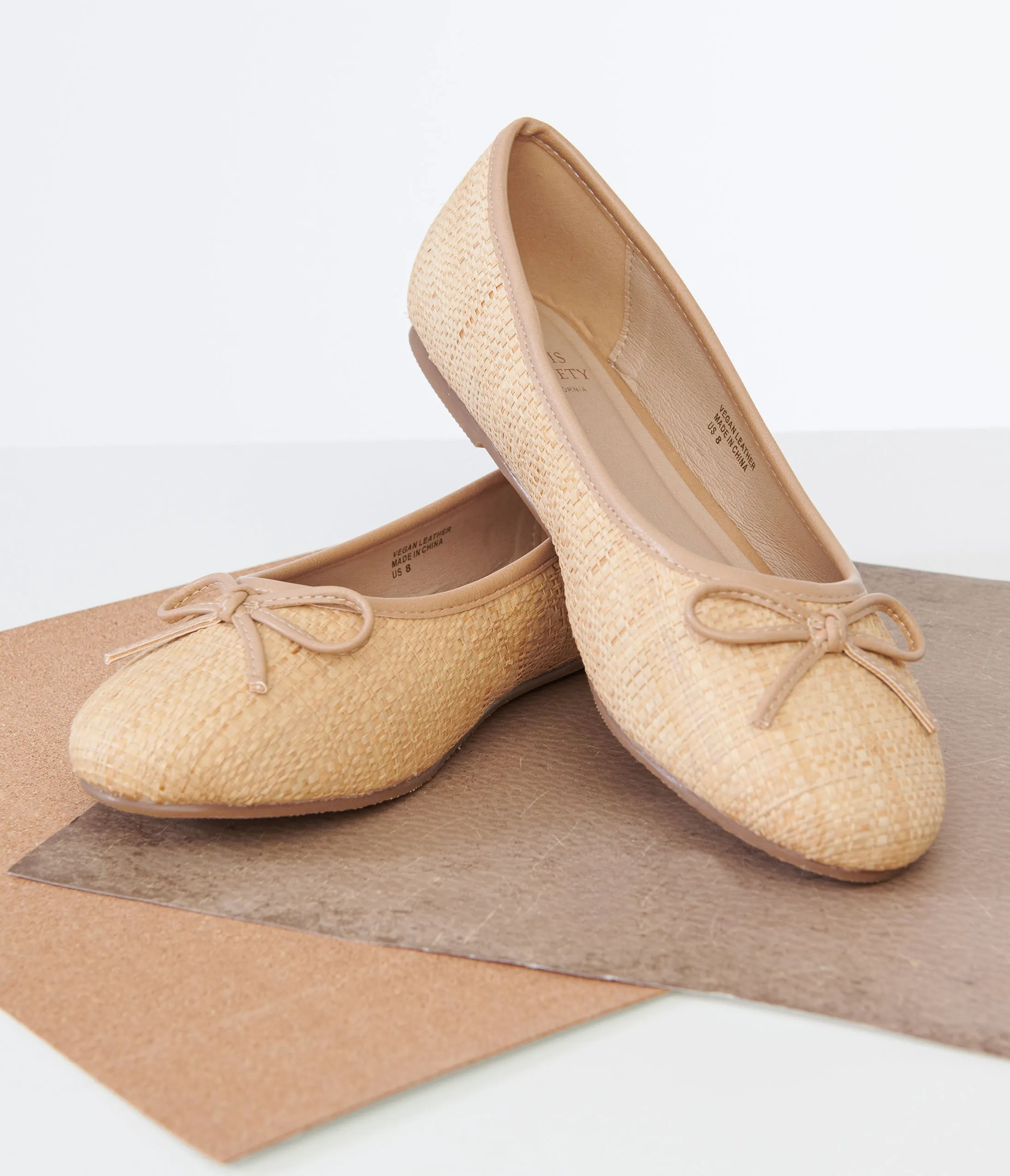 1960s Rattan Bow Ballet Flats