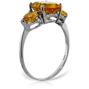 3.5 Carat 14K Solid White Gold Ring Natural Citrine