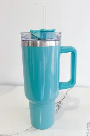 40 oz Shiny Teal Tumbler