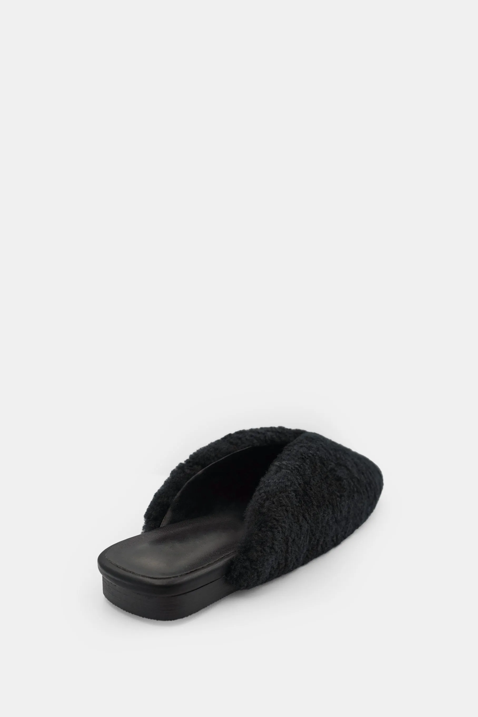 Alez Shearling Mules, Black