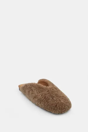 Alez Shearling Mules, Brown