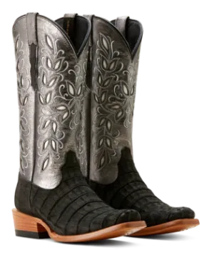 Ariat Ladies Futurity Silk Black Sueded Caiman Boot-10053721