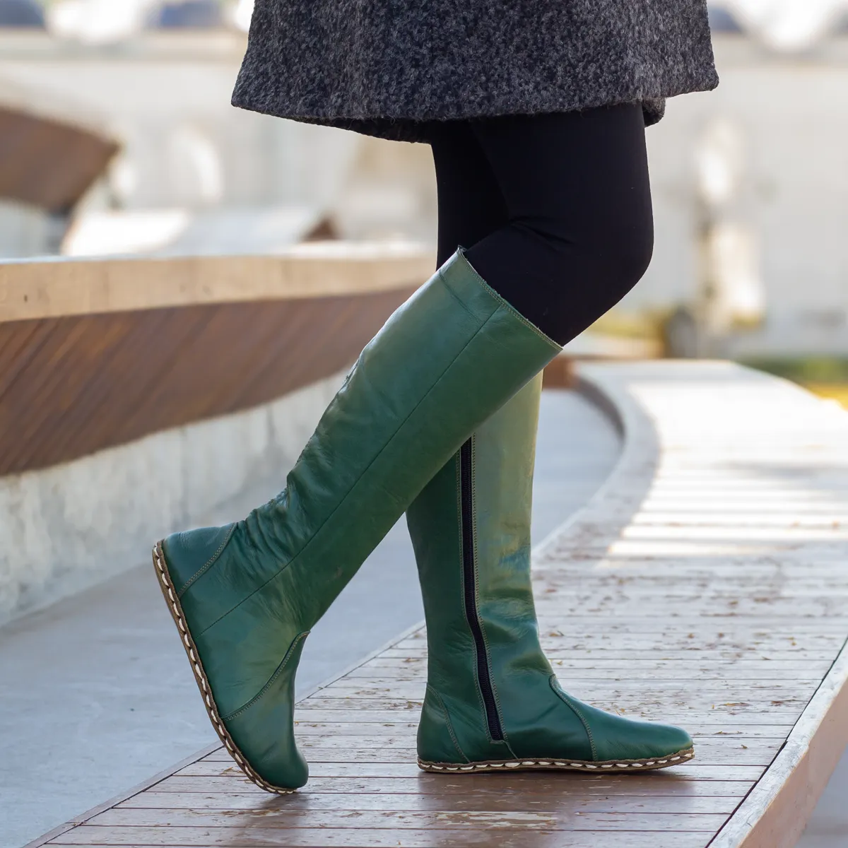 Barefoot Long Boots Green for Women