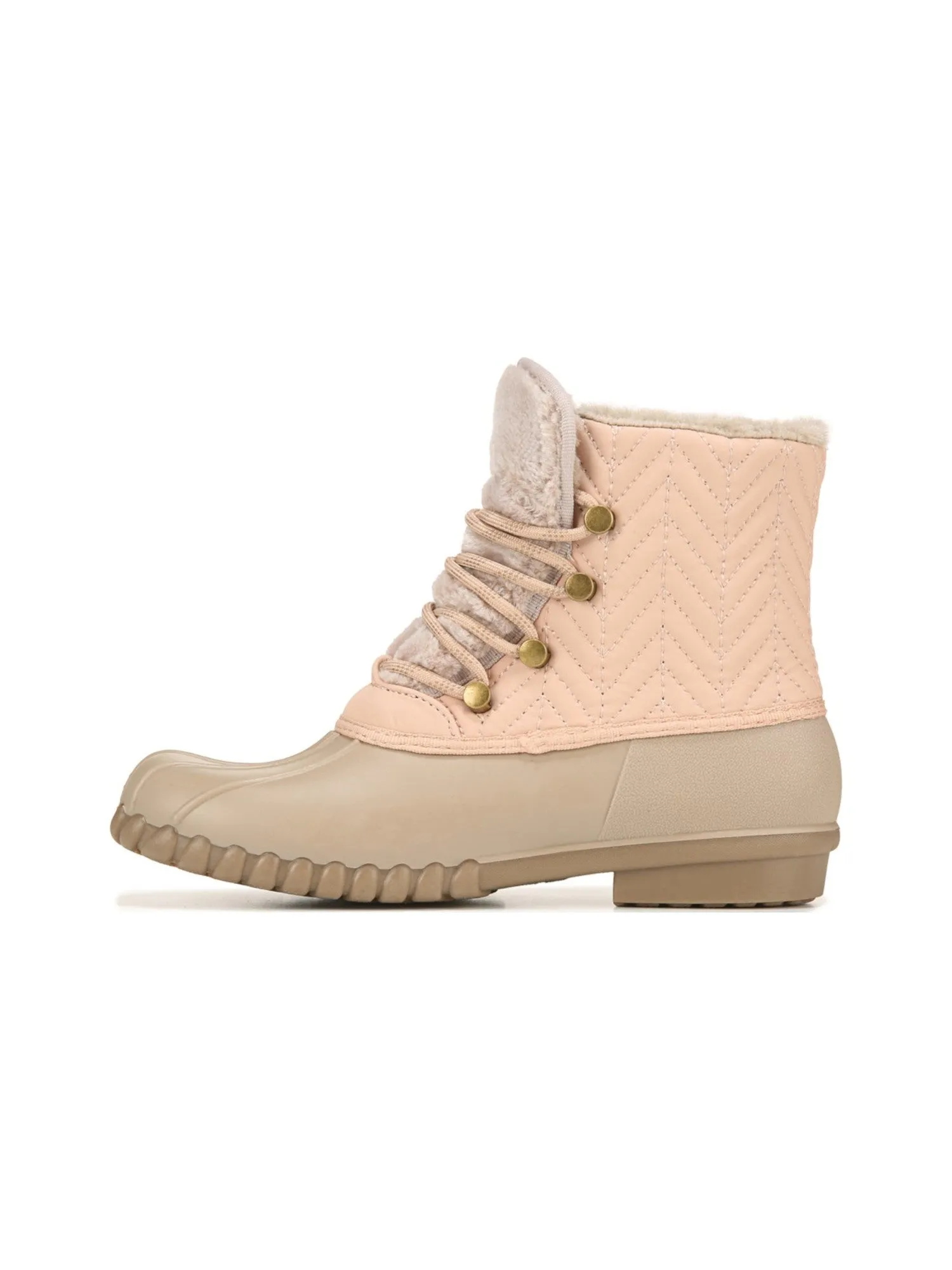 BARETRAPS Womens Pink Button Detailing Breathable Comfort Water Resistant Flash Round Toe Lace-Up Duck Boots M