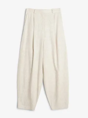 Barrel leg high-waisted trousers