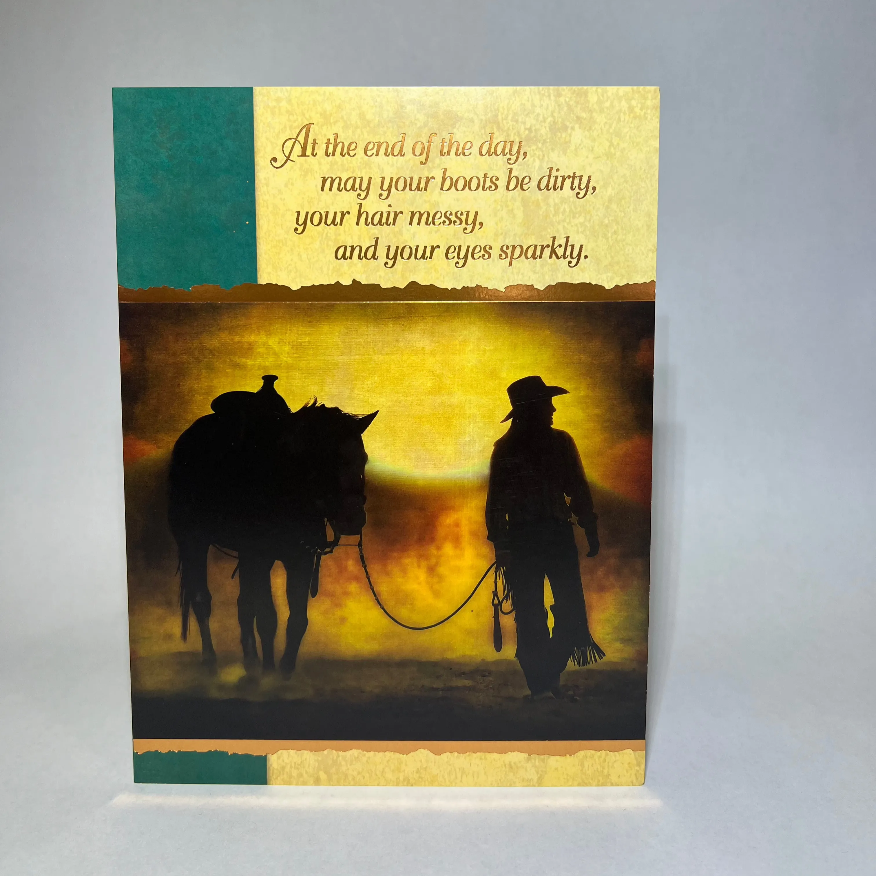 Birthday Greeting Cards | Cowgirl and Horse Silhouette