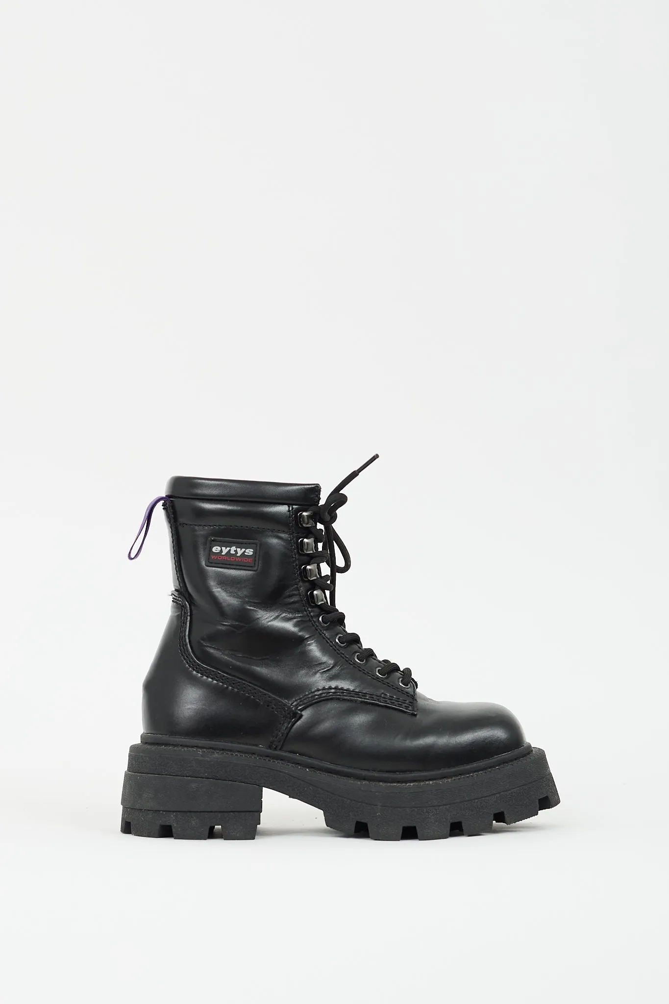 Black Leather Michigan Combat Boot