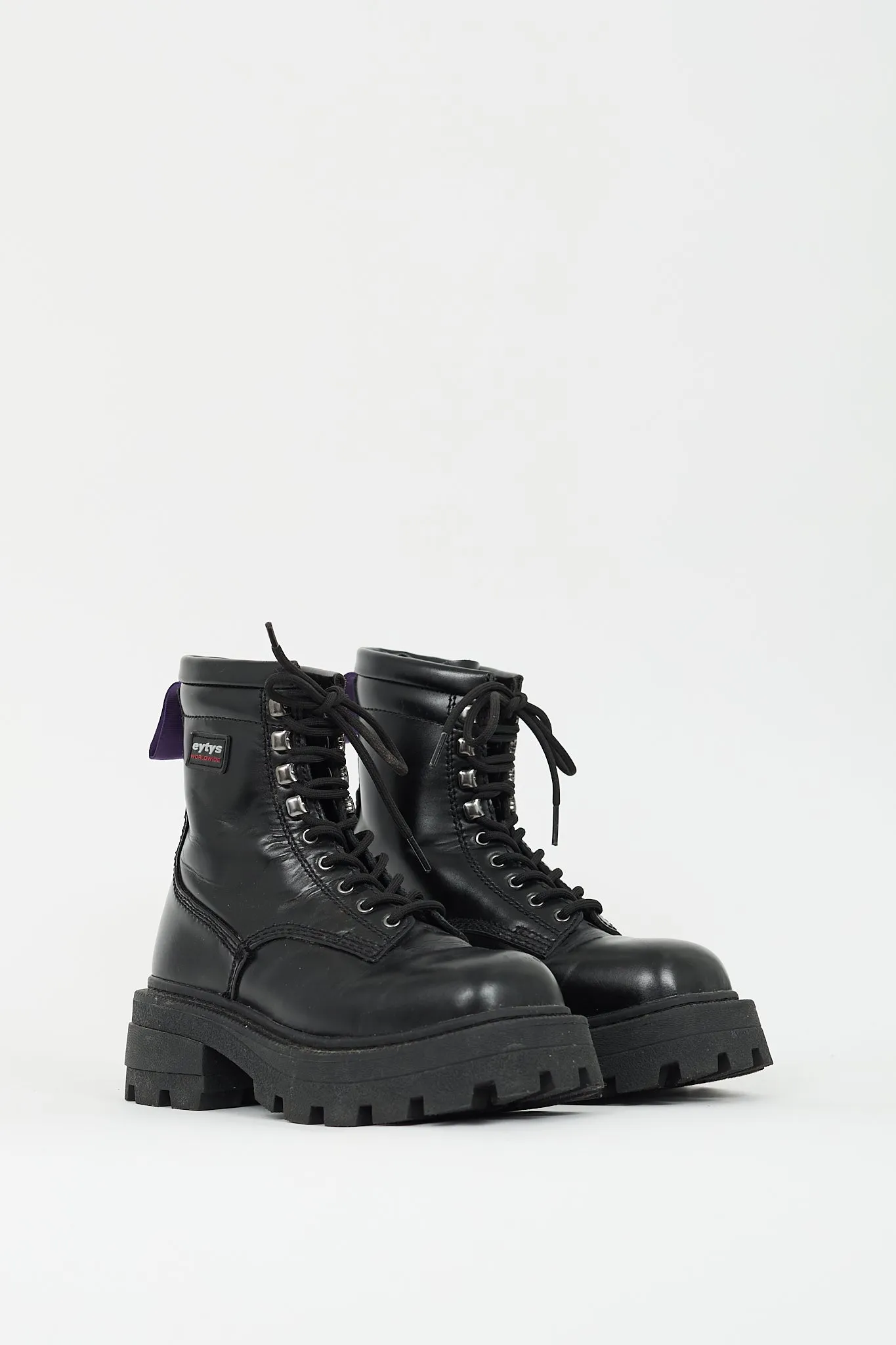 Black Leather Michigan Combat Boot