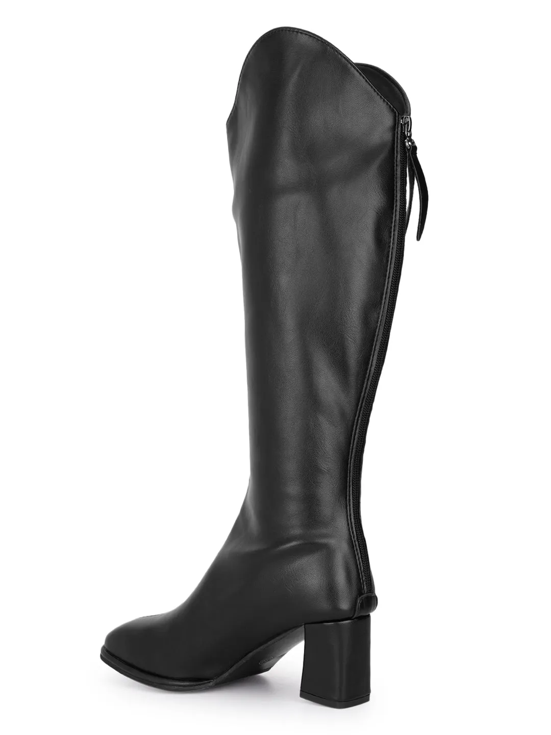 Black PU High-End-Fashion Stylish Long Boots (TC-RS3704-BLK)