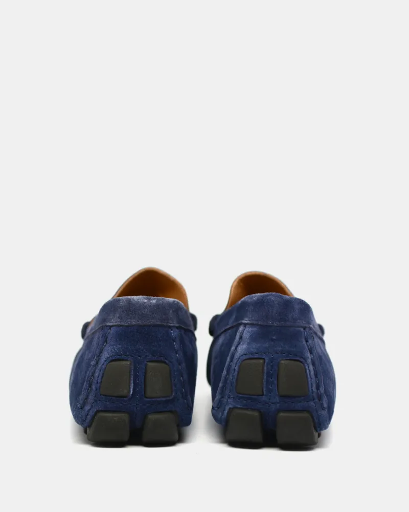 Blue Navy Suede Driving Shoes