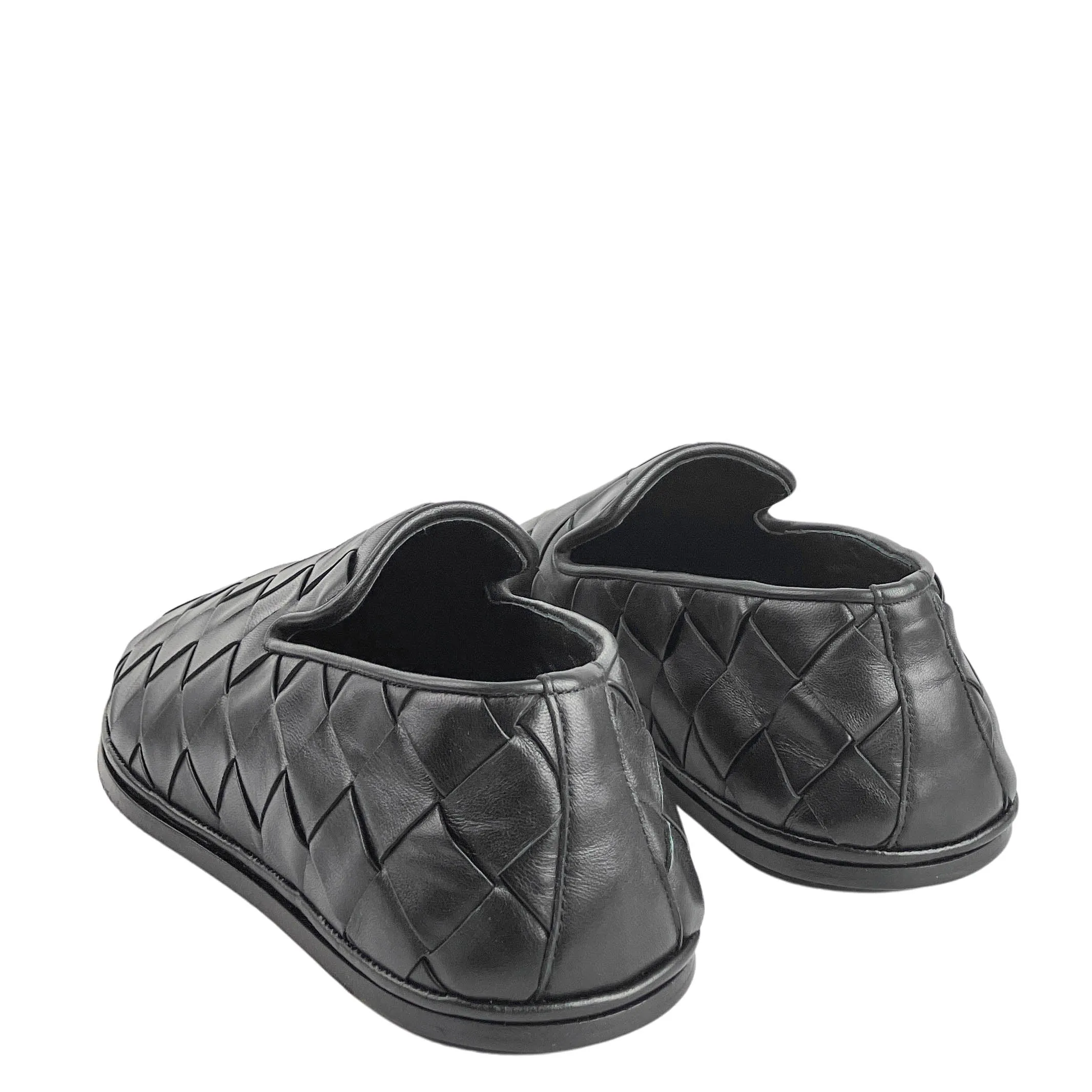 Bottega Veneta Sawyer Woven Slip on Loafers in Black