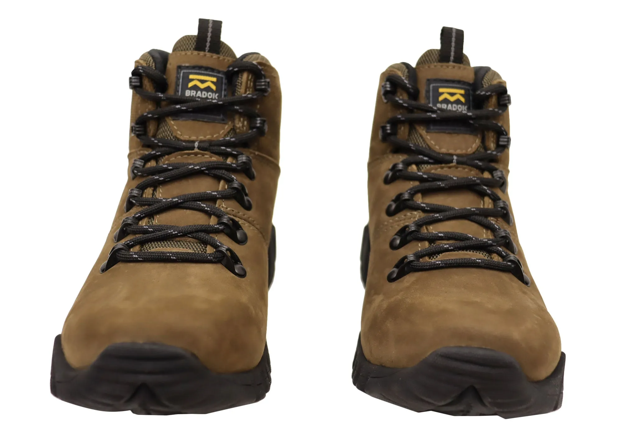 Bradok Nyiragongo Mens Comfort Leather Hiking Boots Made In Brazil