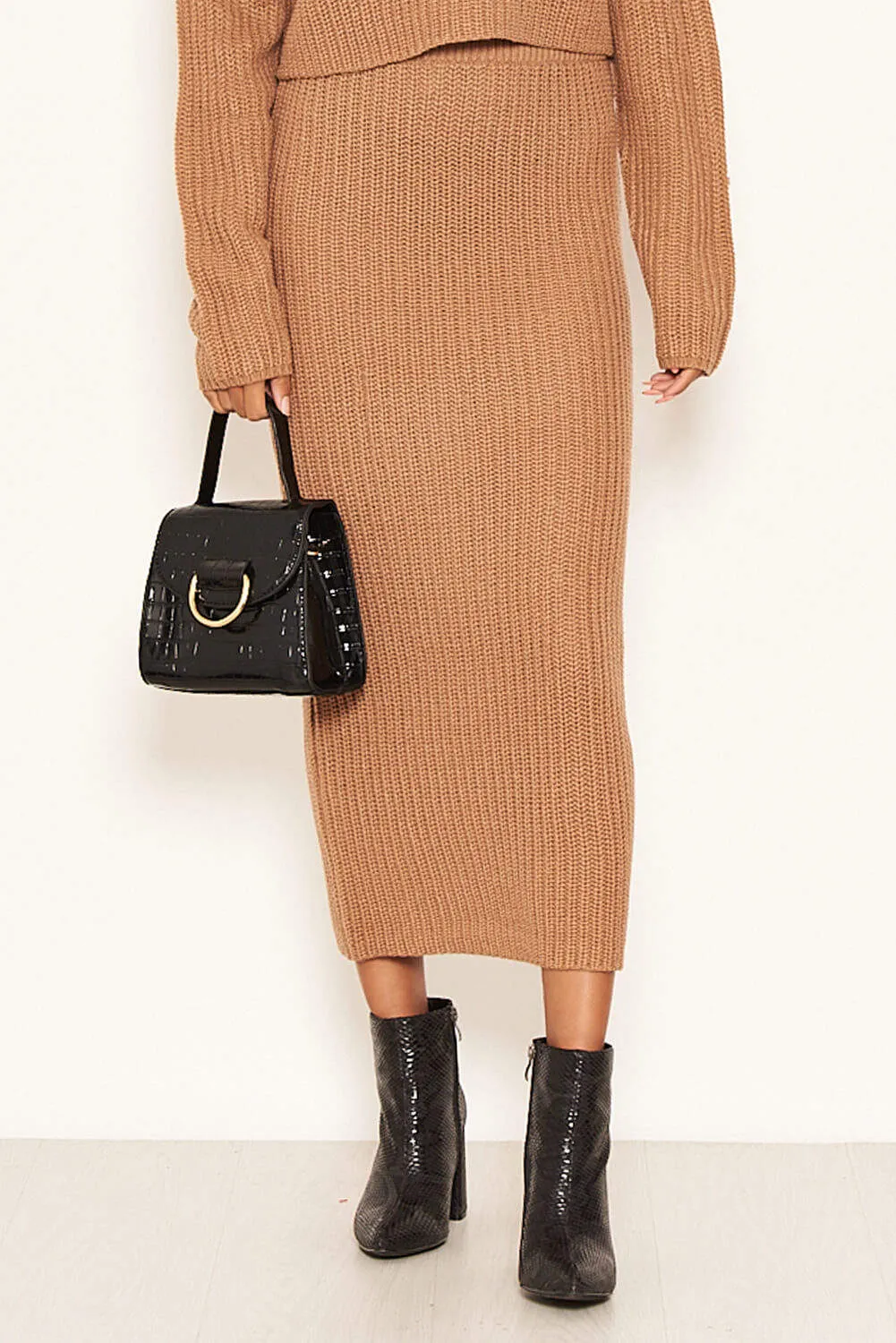 Camel Knit Skirt