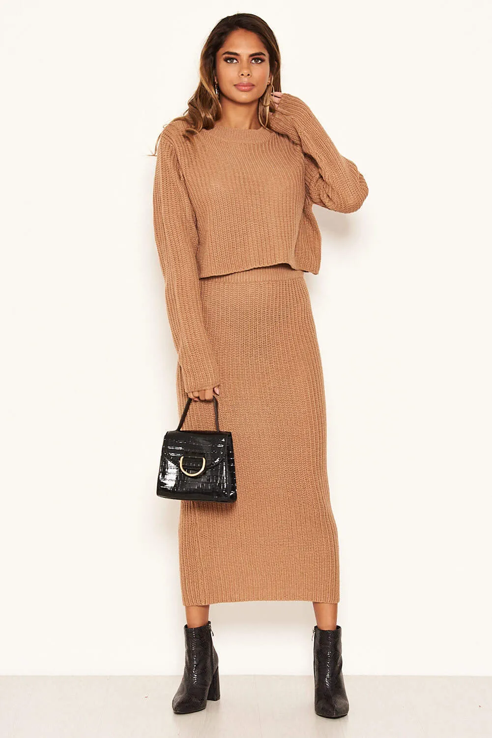 Camel Knit Skirt