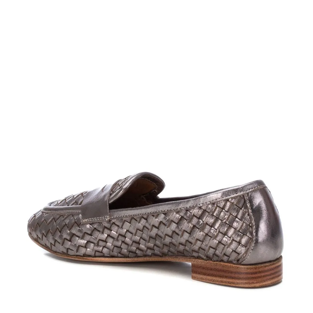 CARMELA Pewter Woven Leather Loafers 161302