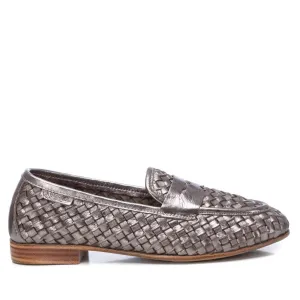 CARMELA Pewter Woven Leather Loafers 161302