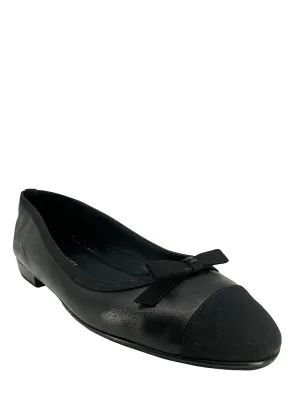 CHANEL Cap Toe Lambskin Leather Ballet Flats Size 11