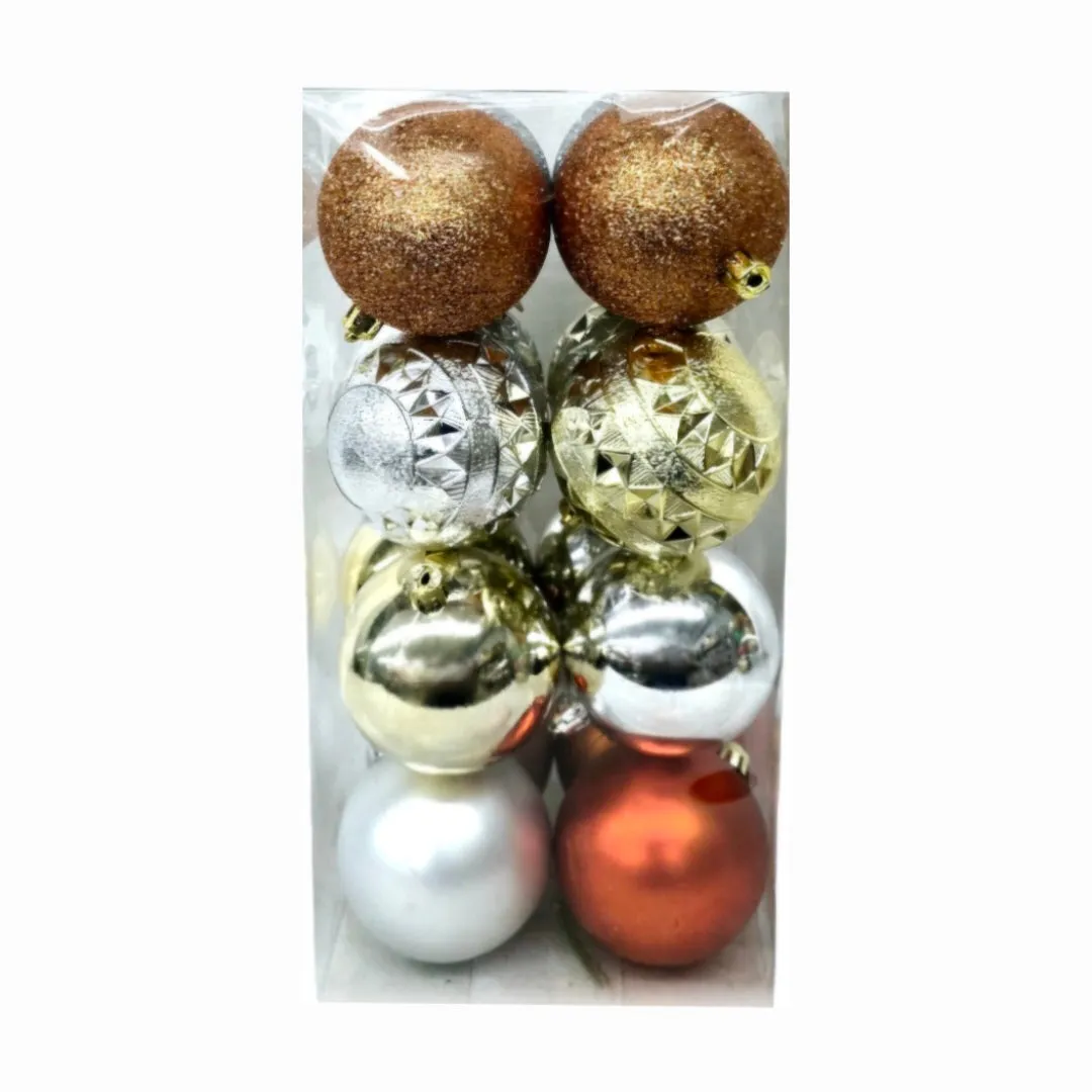 Christmas Bright Solid & Pattern Spheres - 16 Pcs.