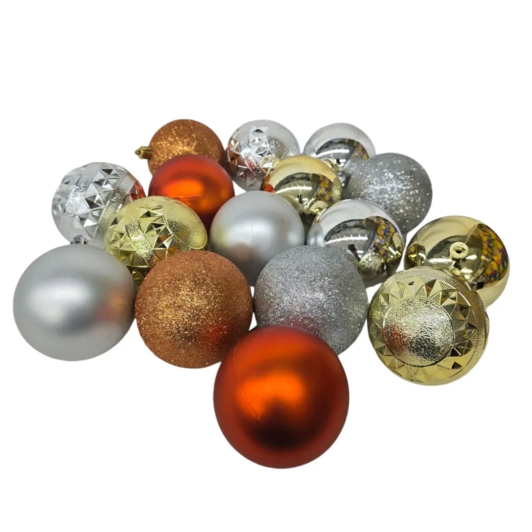 Christmas Bright Solid & Pattern Spheres - 16 Pcs.