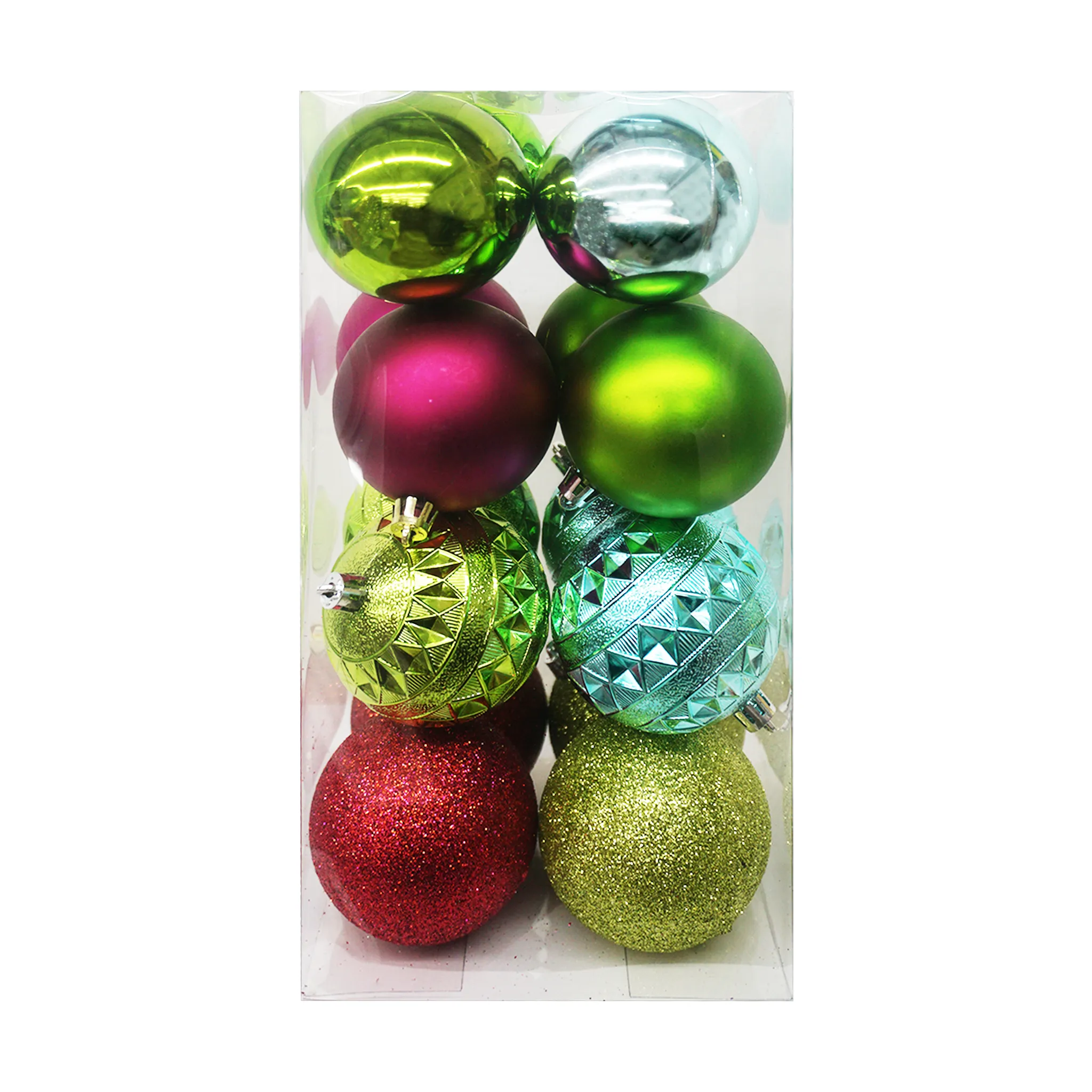 Christmas Bright Solid & Pattern Spheres - 16 Pcs.