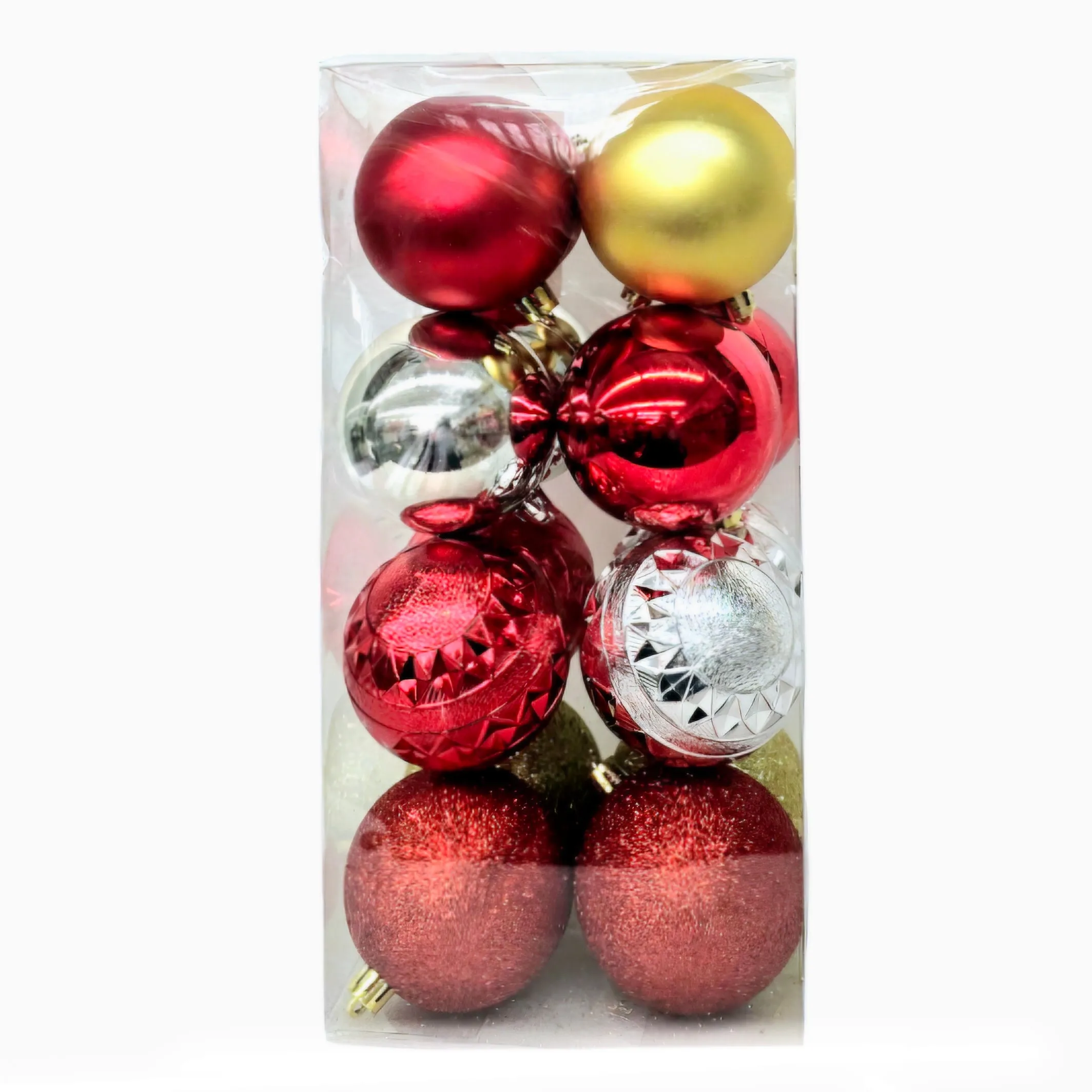 Christmas Bright Solid & Pattern Spheres - 16 Pcs.