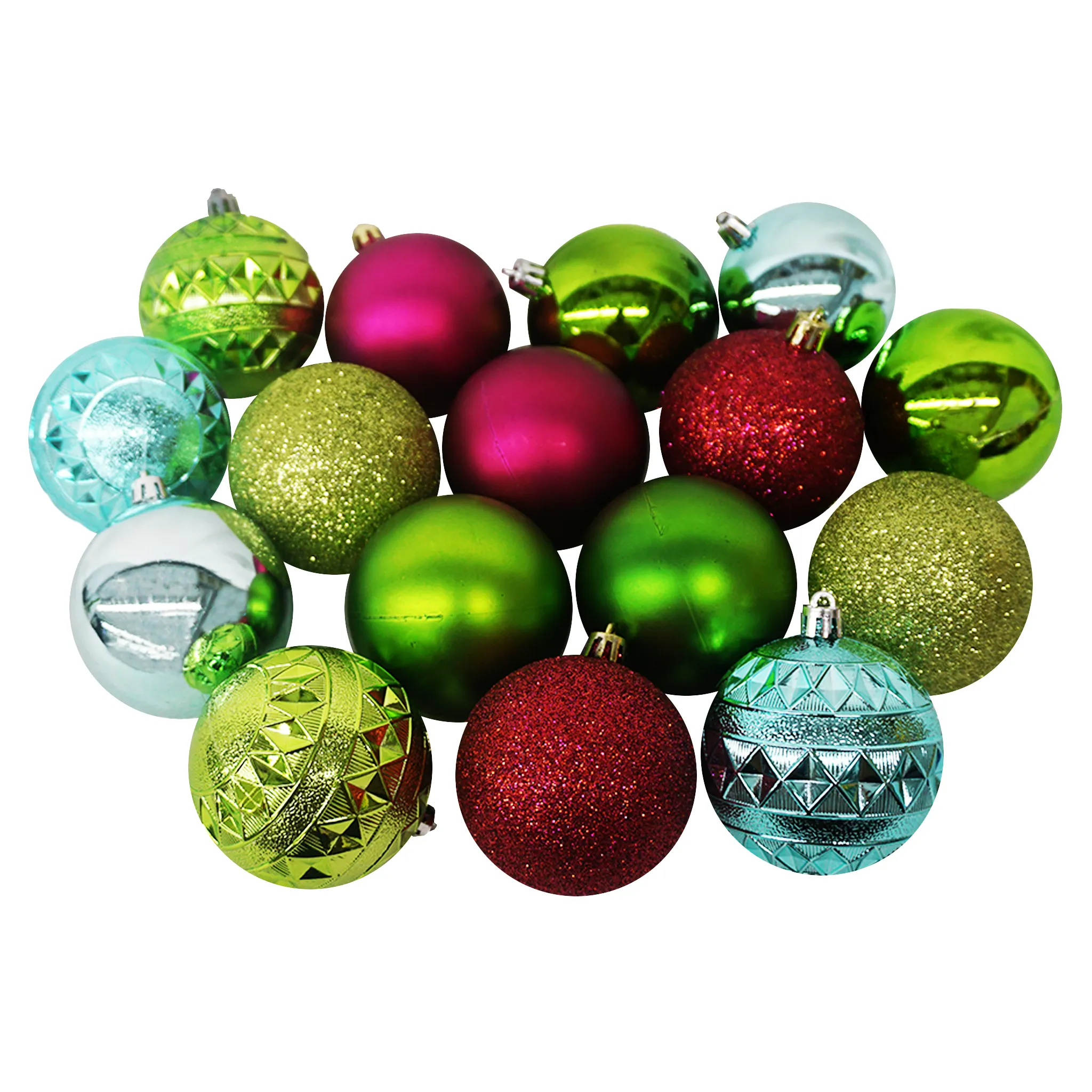 Christmas Bright Solid & Pattern Spheres - 16 Pcs.