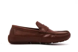 CLARKS,MOC TOE-SLIP ON-SHOES-MARKMANWAY881-DRK TAN