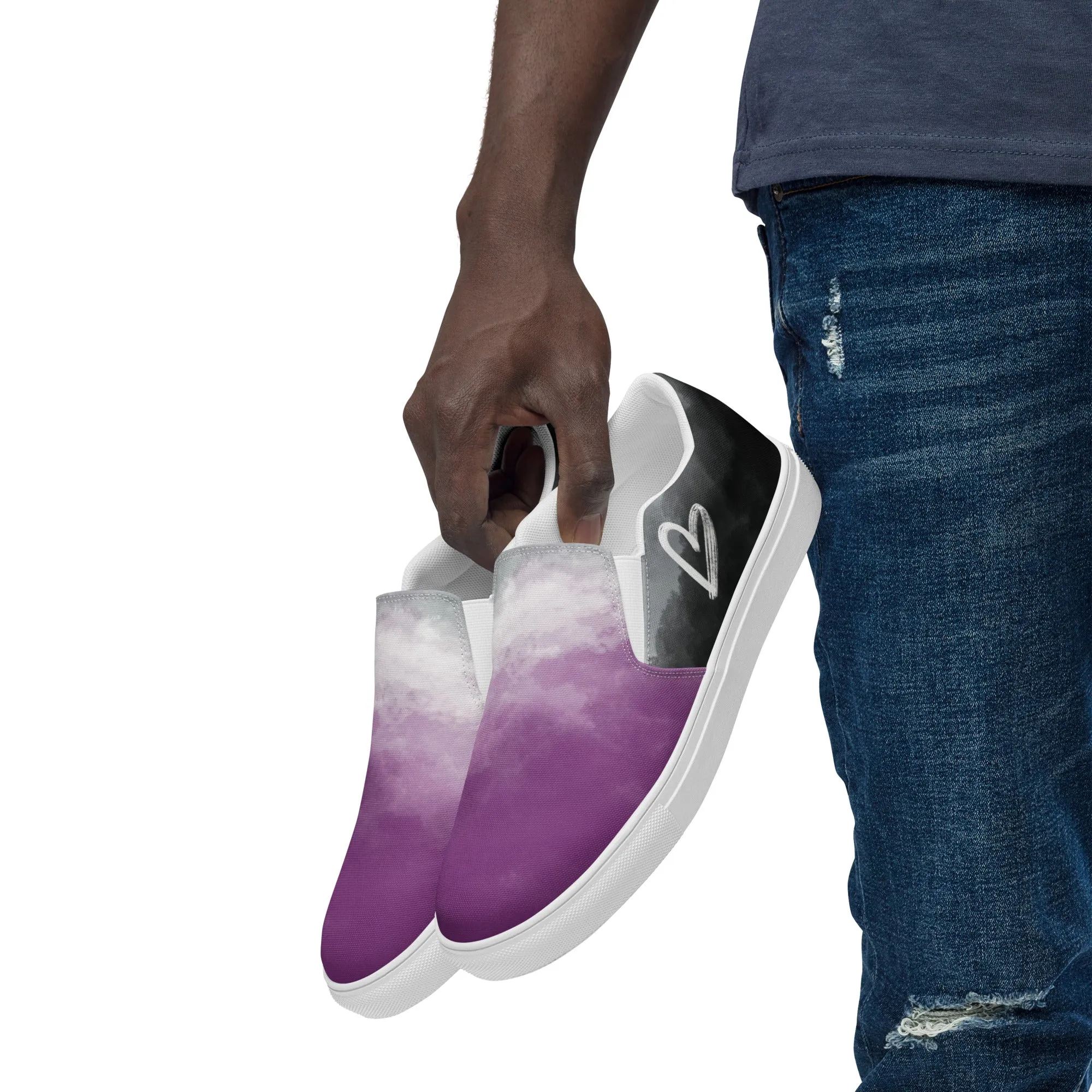 Cloudy Asexual Slip-on Canvas Shoes (Masc Sizing)