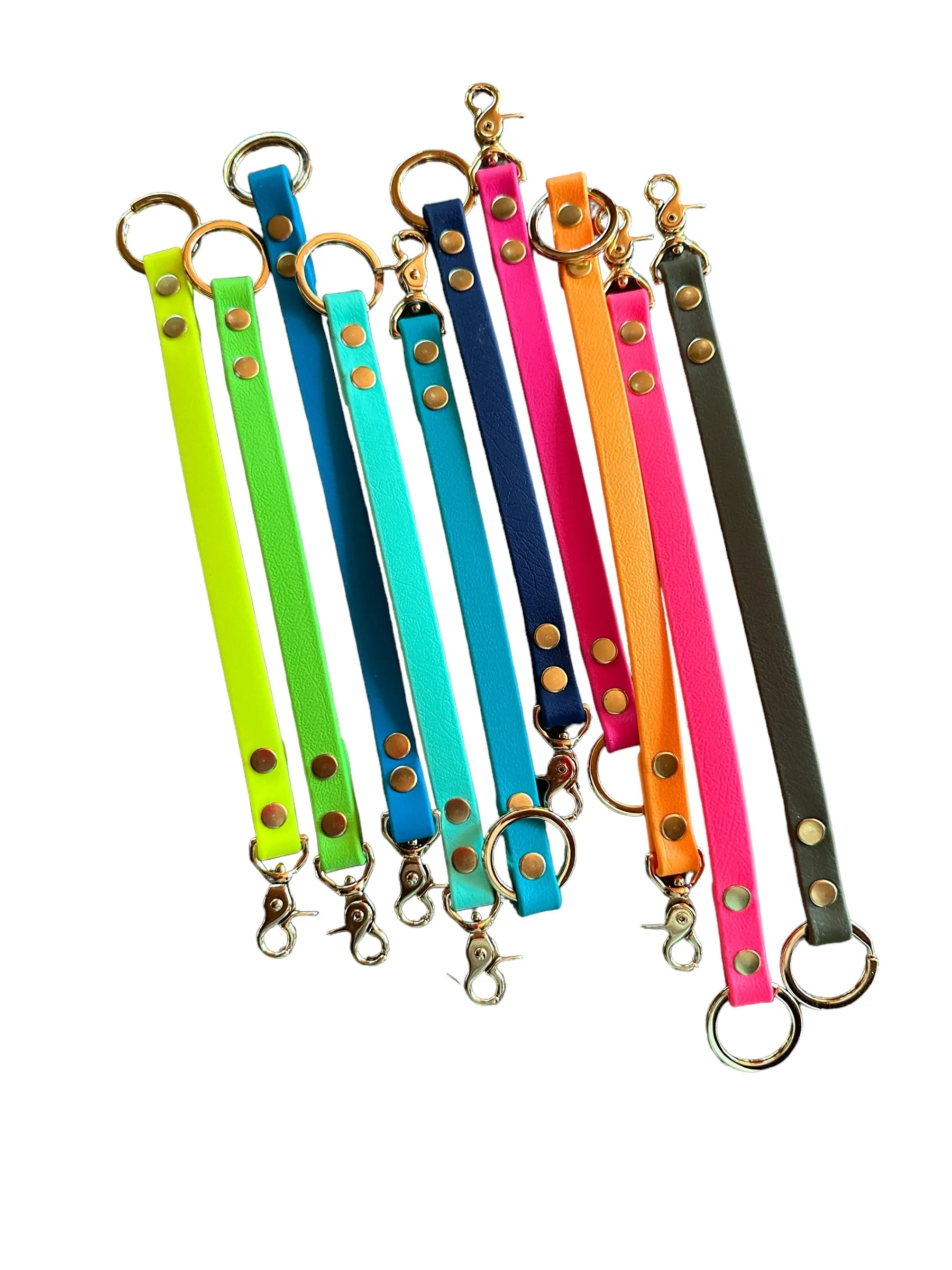 Colorful Wrap Clip On Keychain! Clip On a Bag, Belt Loop, Wrap Around a Purse Strap or Wrist, Bright Bag Charm, Waterproof Beach Keychain