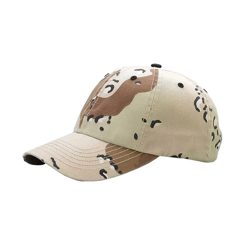 Customized Enzyme Washed Camouflage Cap