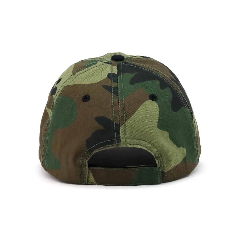 Customized Enzyme Washed Camouflage Cap