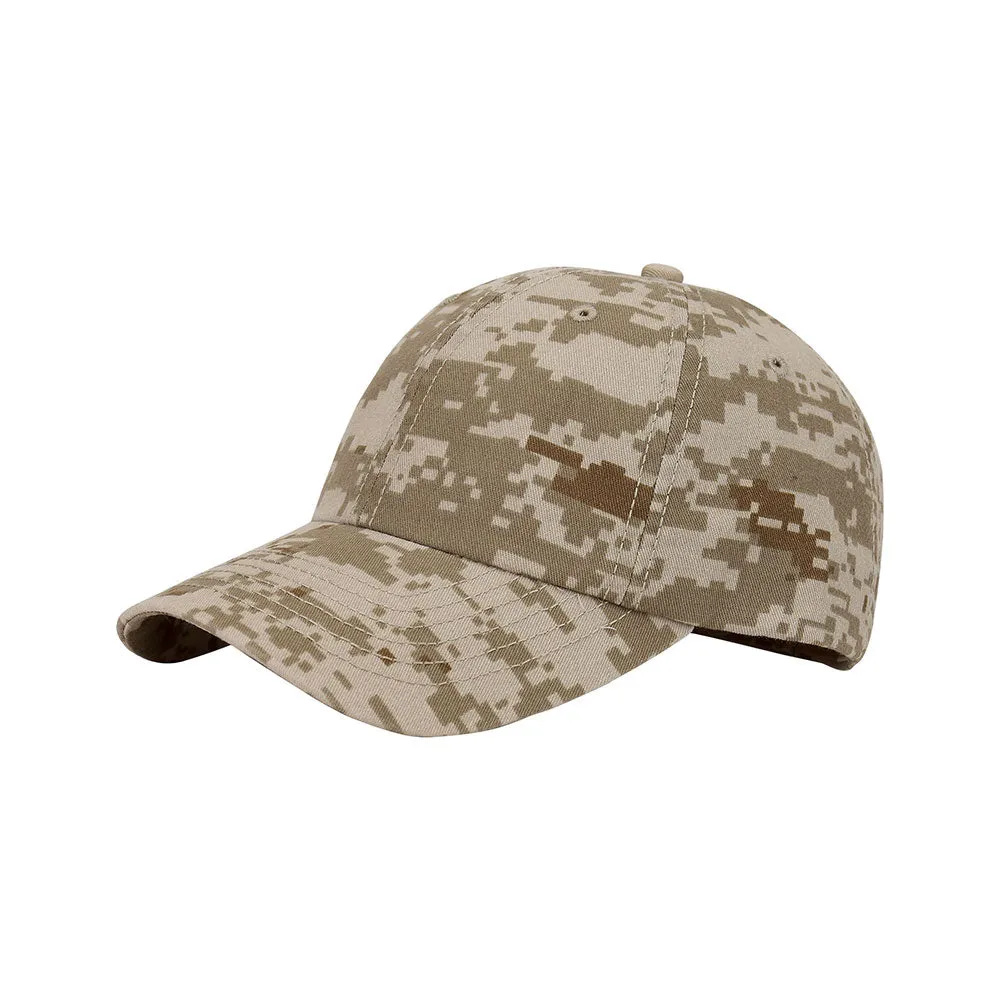 Customized Enzyme Washed Camouflage Cap