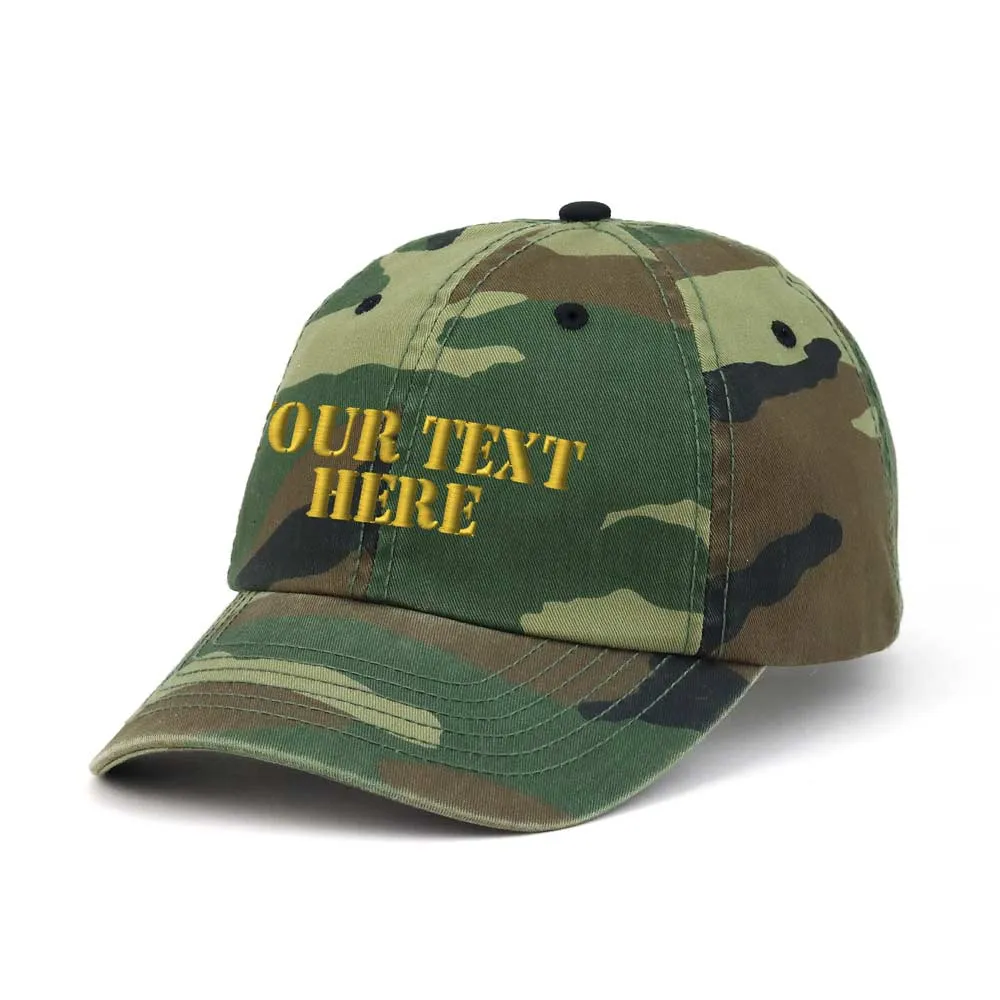 Customized Enzyme Washed Camouflage Cap