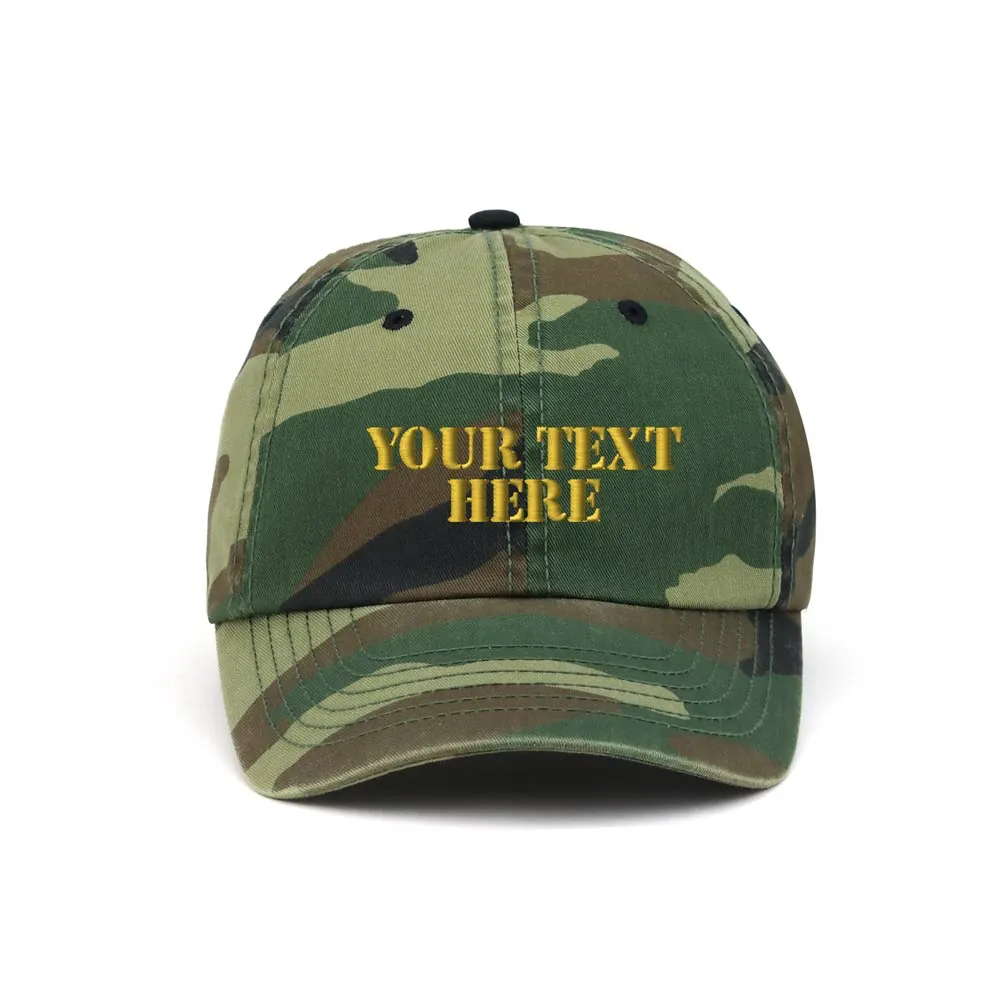 Customized Enzyme Washed Camouflage Cap