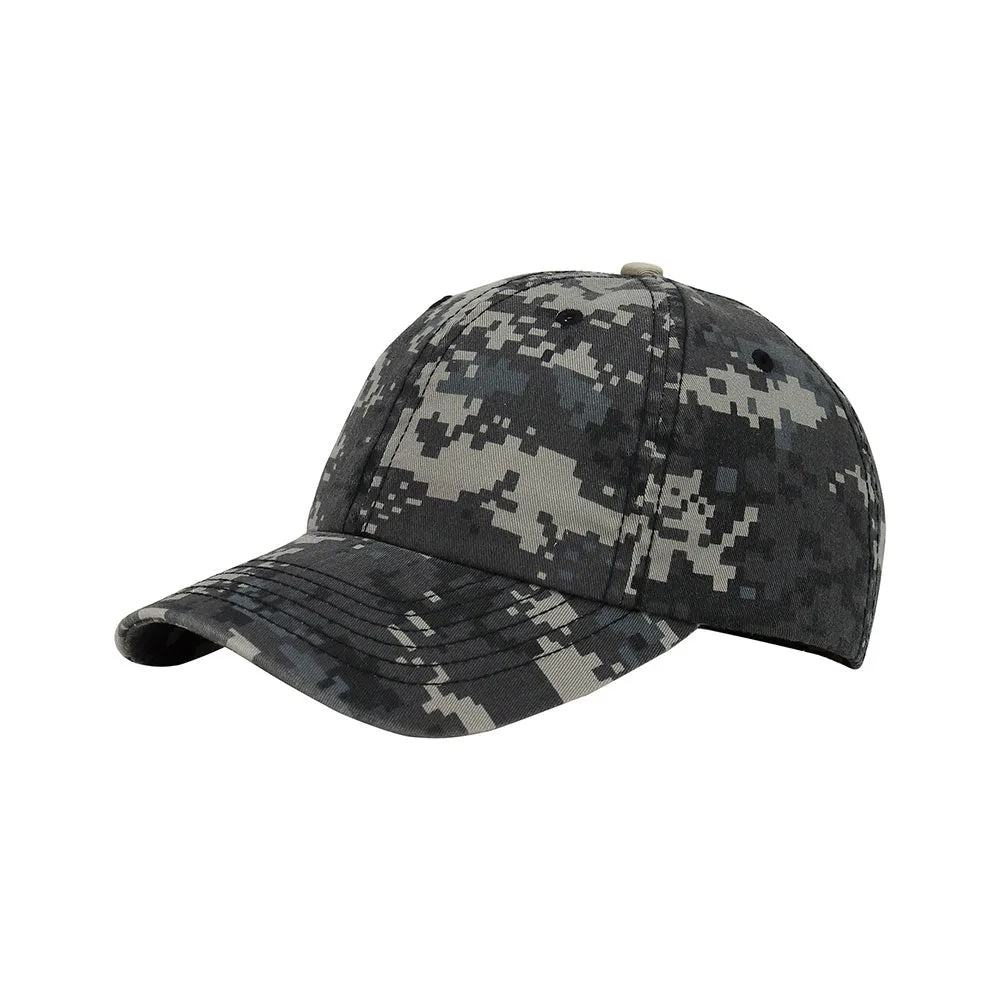 Customized Enzyme Washed Camouflage Cap