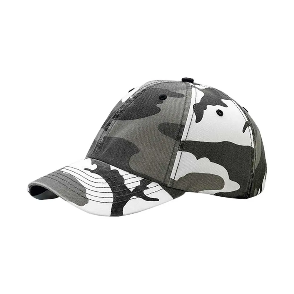 Customized Enzyme Washed Camouflage Cap