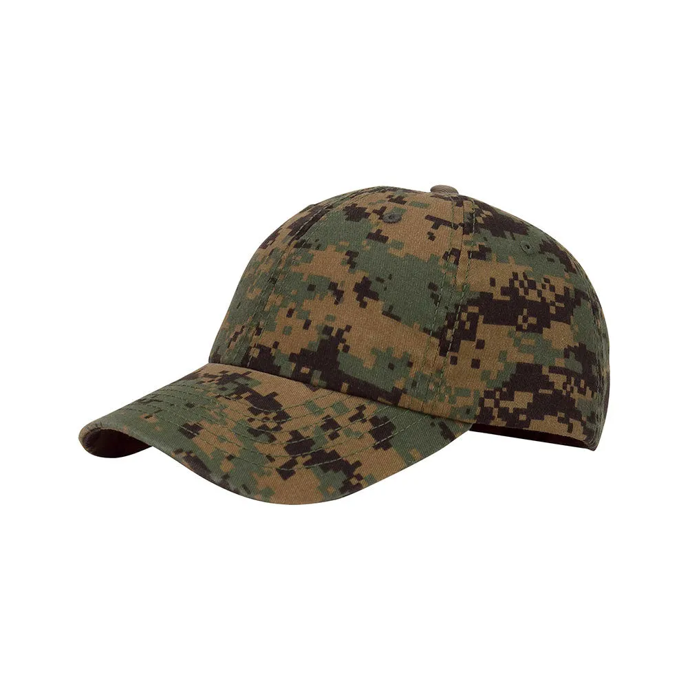 Customized Enzyme Washed Camouflage Cap