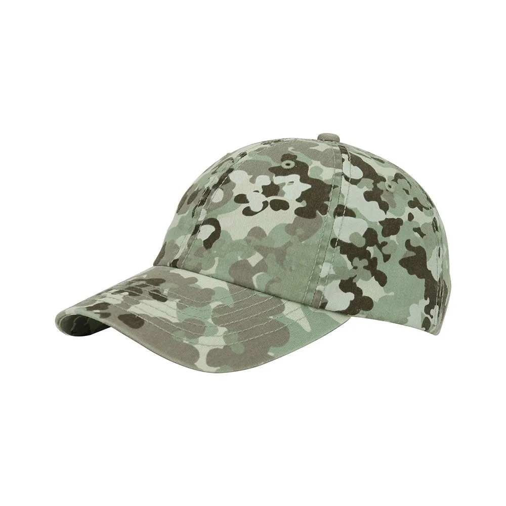 Customized Enzyme Washed Camouflage Cap