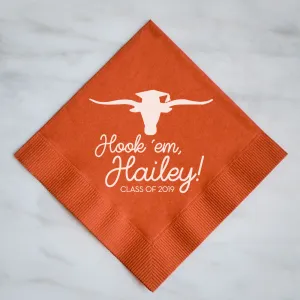 Customized Longhorn Graduation Napkins