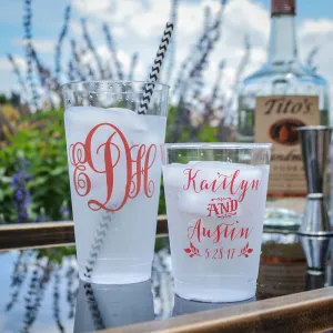 Customized Monogram Hard Plastic Cups