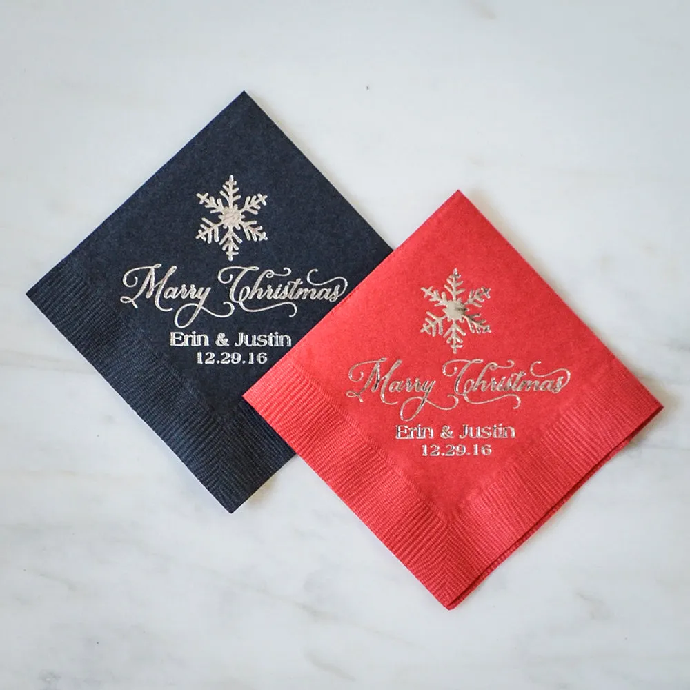 Customized Snowflake Christmas Napkins