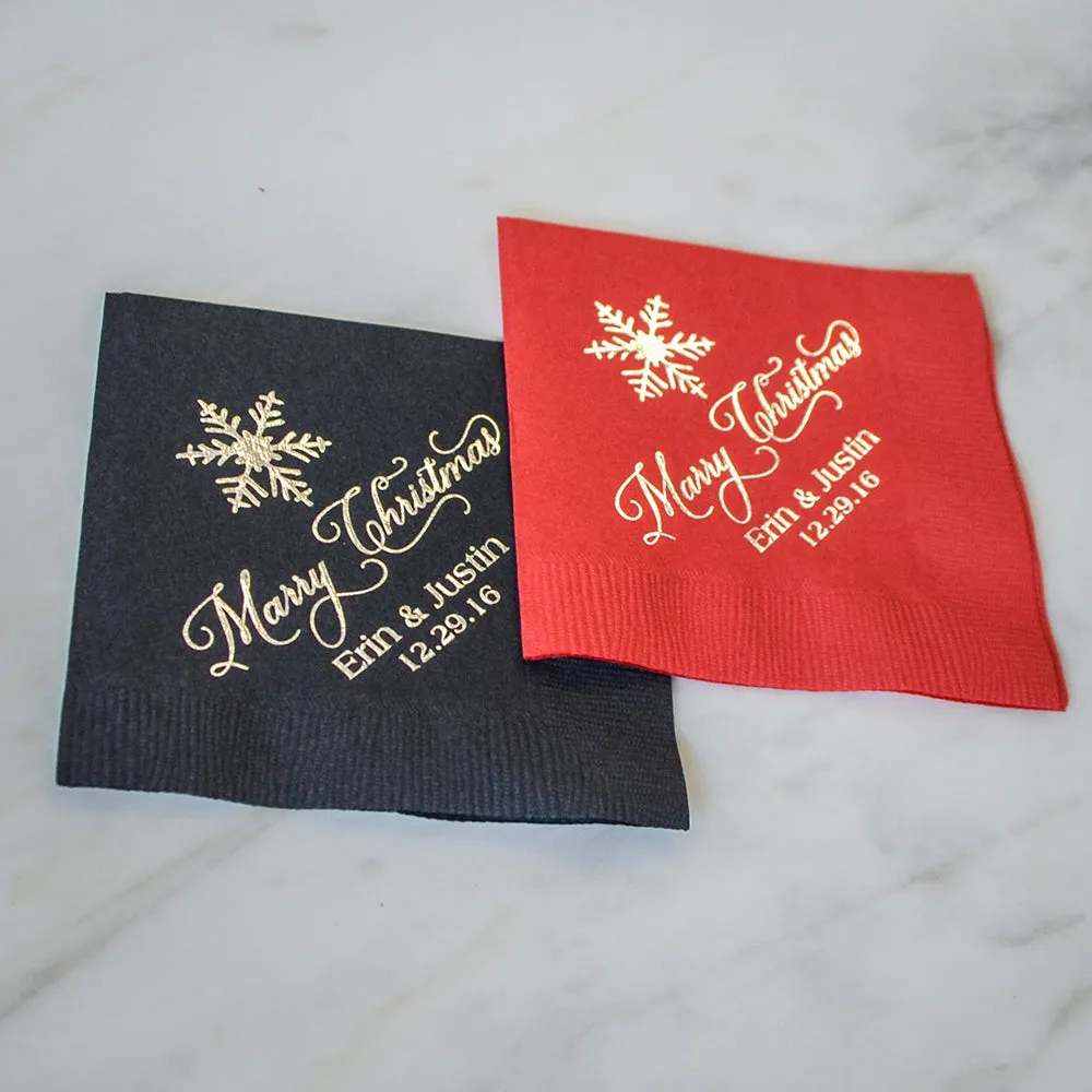 Customized Snowflake Christmas Napkins