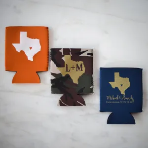 Customized Texas Can & Bottle Huggers