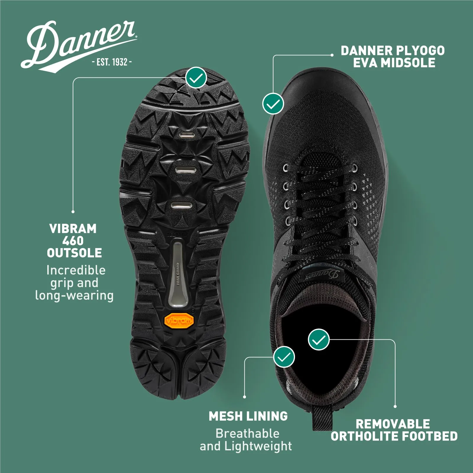 Danner 612107 Trail 2650 Mesh Black Shadow