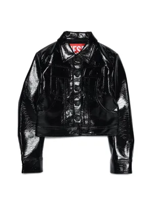 Diesel Jacket Shiny Logo Puff Black