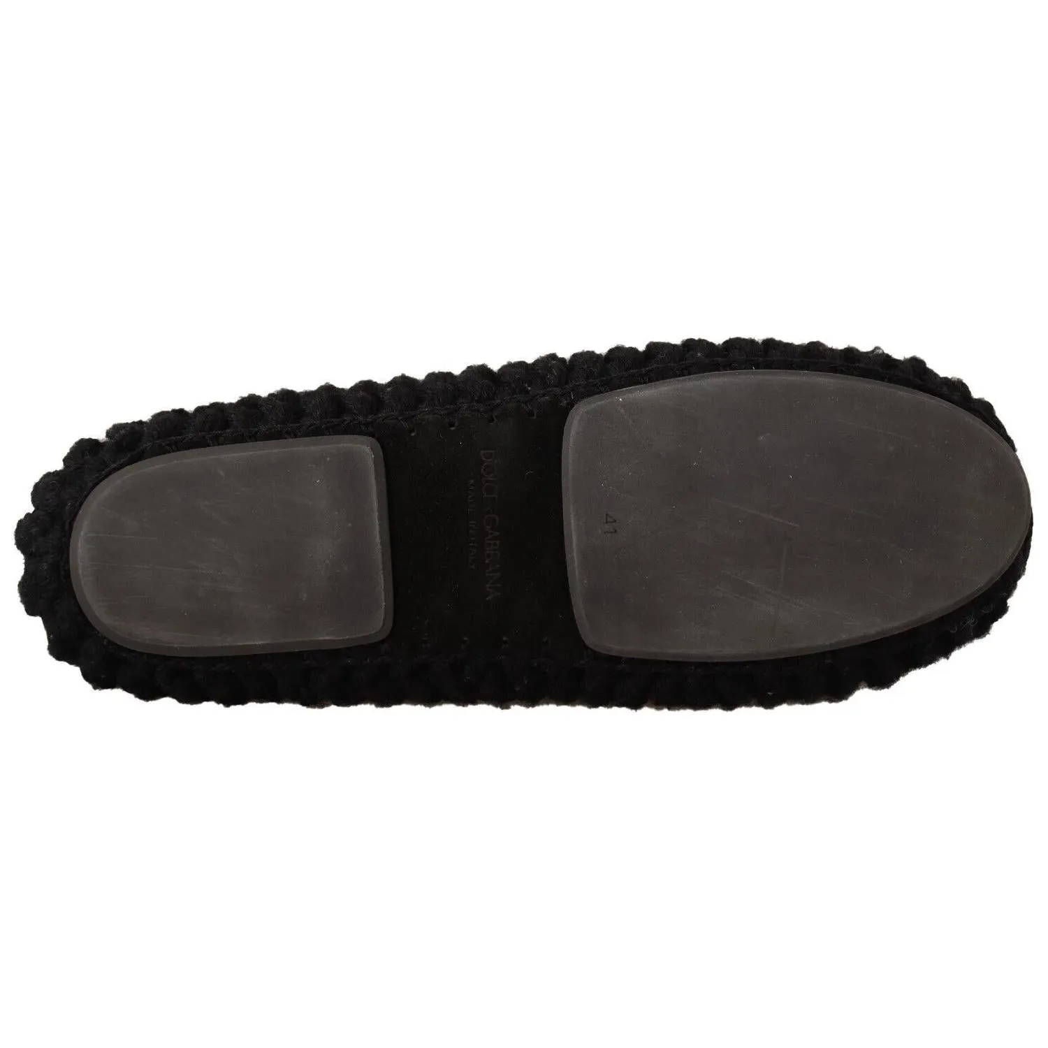 Dolce & Gabbana Elegant Black Wool Knit Ballet Flats