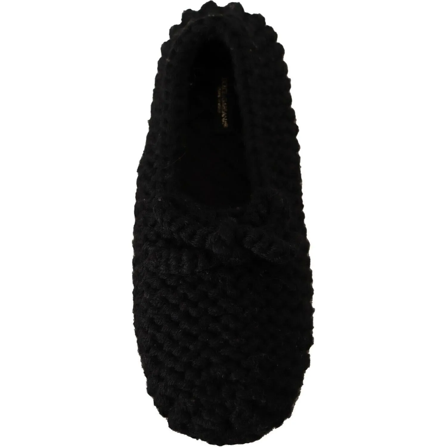 Dolce & Gabbana Elegant Black Wool Knit Ballet Flats