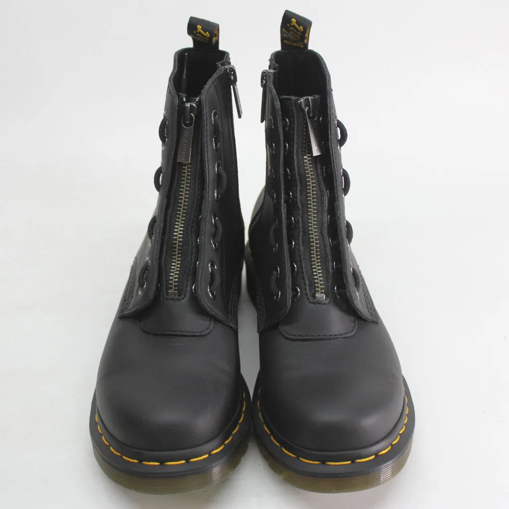 Dr.Martens Womens Boots 1460 Pascal Front Zip Combat Ankle Nappa Leather - UK 6.5